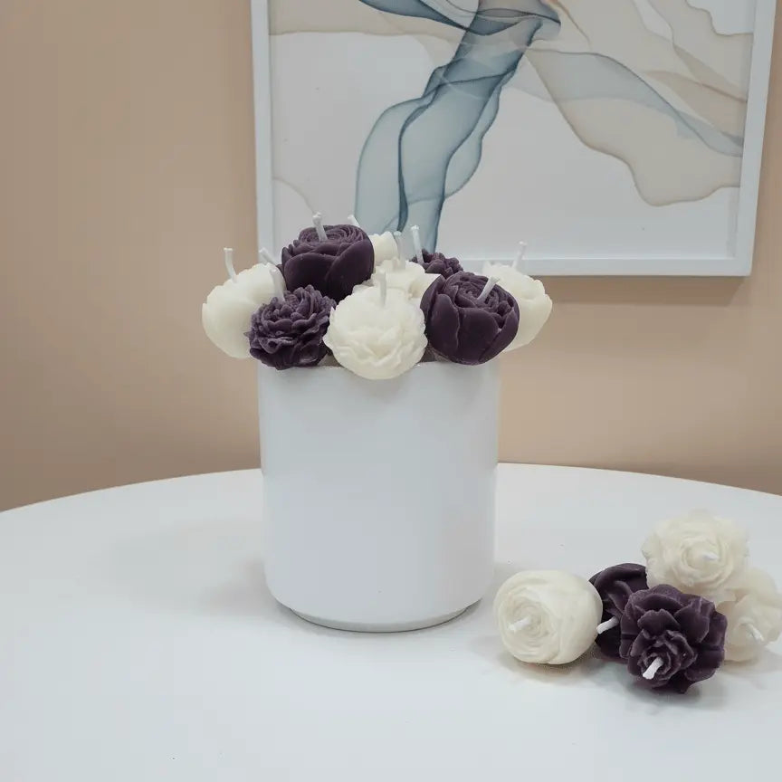 Ceramic Scented Bouquet Jar with Flower Melts