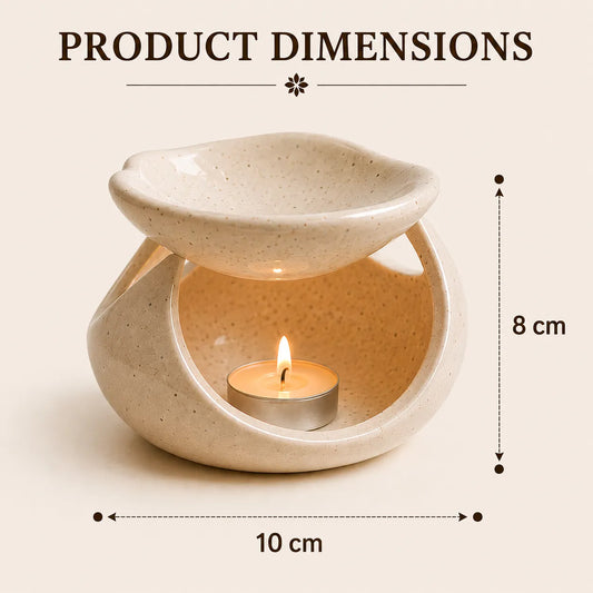 Decorative ceramic oil burner for wax melts and fragrance oils, perfect for bedrooms, living rooms, and offices