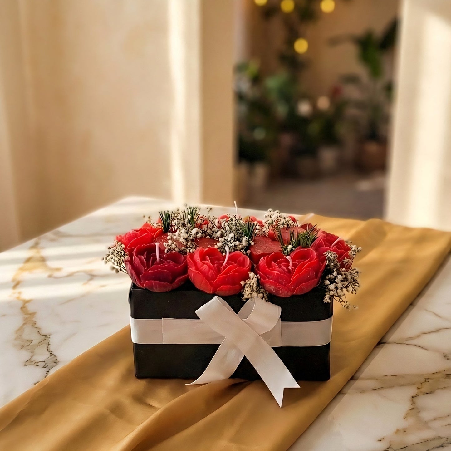 Heart Rose Scented Bouquet Candle Box - igniquecandles