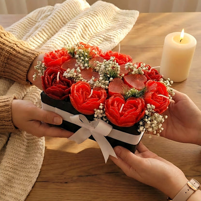 Heart Rose Scented Bouquet Candle Box - igniquecandles