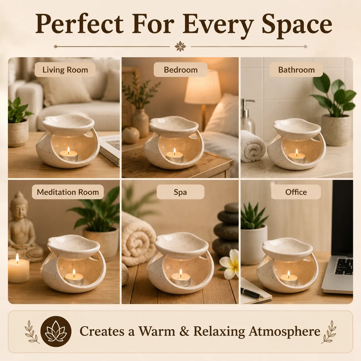 Premium aroma oil burner for scented wax melts and essential oils, ideal for home fragrance