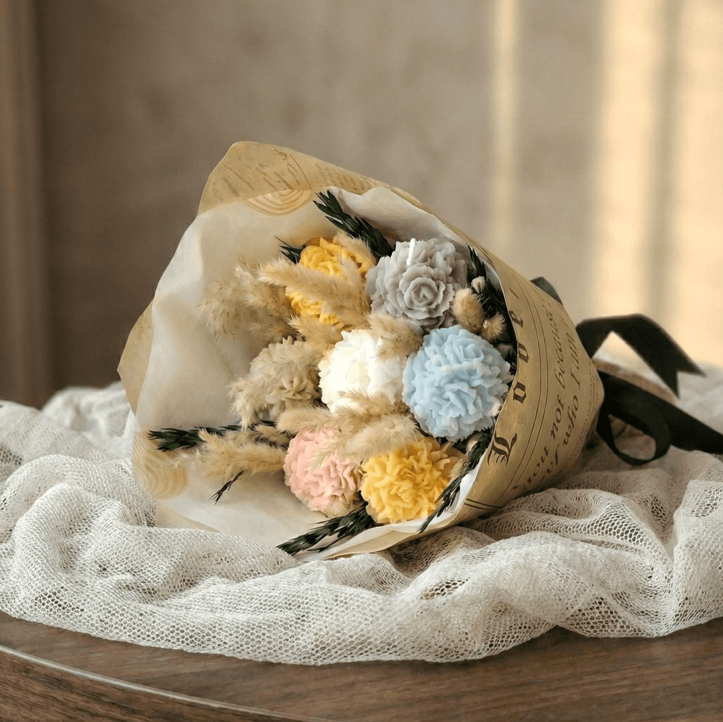 Multicolor Rose Ball Scented Bouquet Candle - igniquecandles