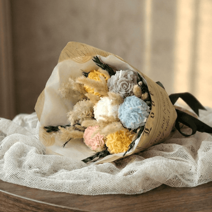 Multicolor Rose Ball Scented Bouquet Candle - igniquecandles