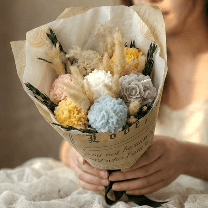 Multicolor Rose Ball Scented Bouquet Candle - igniquecandles