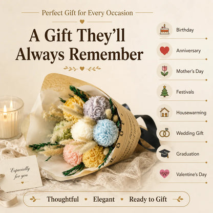 Handmade multicolor rose balls bouquet candle crafted from premium soy wax with real dried flowers for special occasions