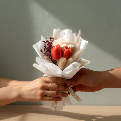 Peony and Tulips Scented Bouquet Candle