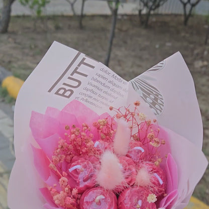 Mini Pink Blush Scented Bouquet Candle