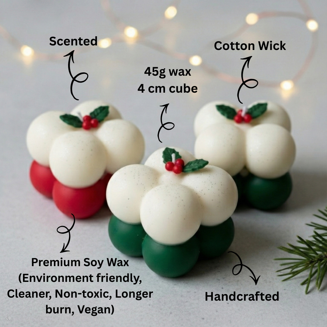 Christmas Candles Combo | Set of 6 | Vanilla Fragrance| Premium Soy Wax | Christmas Celebration