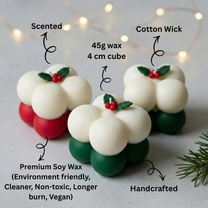 Christmas Candles Combo | Set of 6 | Vanilla Fragrance| Premium Soy Wax | Christmas Celebration