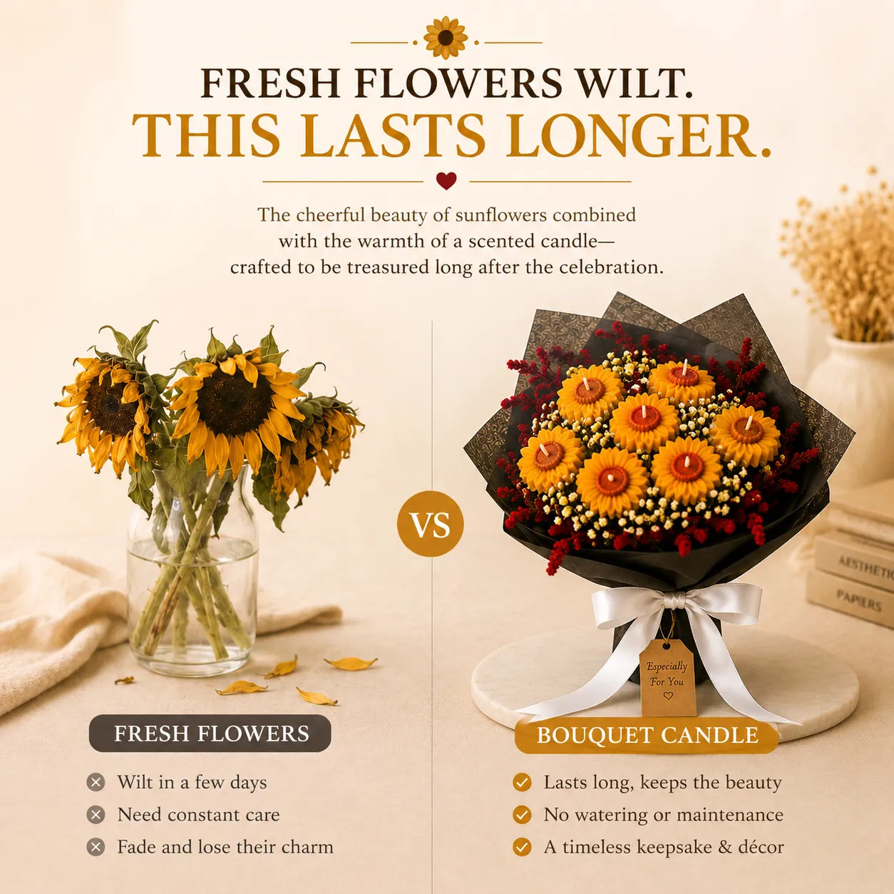 Sunflower Scented Bouquet Candle