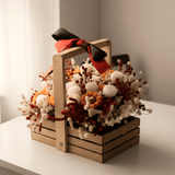 Wooden Basket Multi - Floral Scented Bouquet Candle - igniquecandles