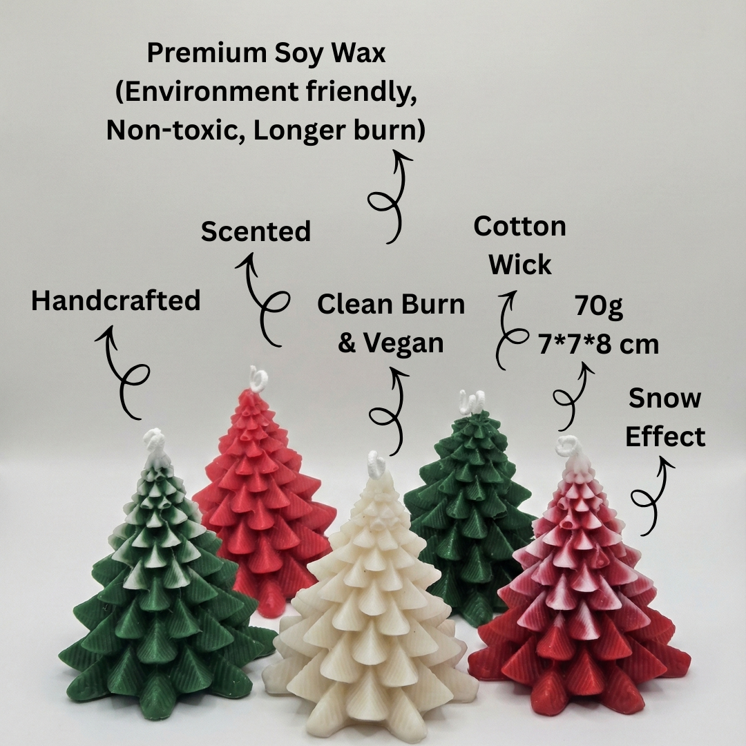 Christmas Candles Combo | Set of 6 | Vanilla Fragrance| Premium Soy Wax | Christmas Celebration